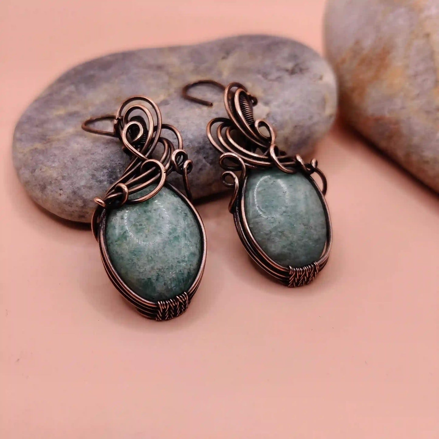 Kimaya_Amazonite_Earrings_001_SA4 By Sanguine Aura Handcrafted Jewellery