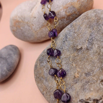 Kiran - Amethyst Chain SA2 By Sanguine Aura Handcrafted Jewellery