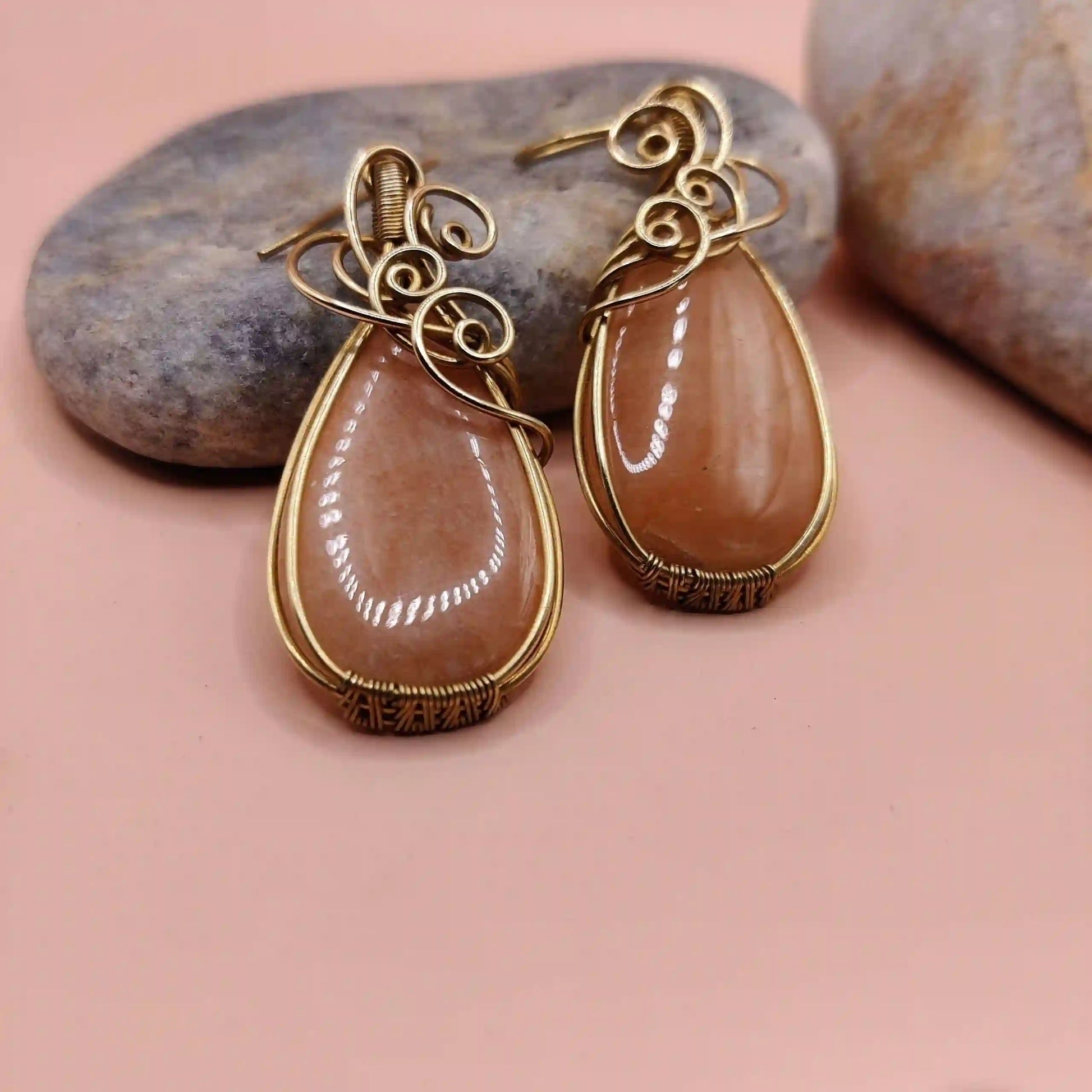 Laasya_Pink_Amazonite_Earrings_002_SA3 By Sanguine Aura Handcrafted Jewellery