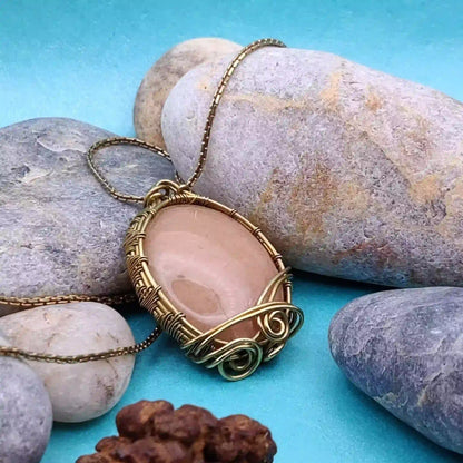 Manovriti_-Pink_Amazonite_Necklace_007_SA1 By Sanguine Aura Handcrafted Jewellery