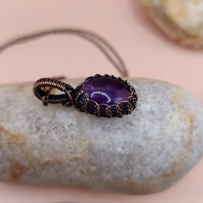 Meera - Amethyst Necklace 002 SA1 By Sanguine Aura Handcrafted Jewellery