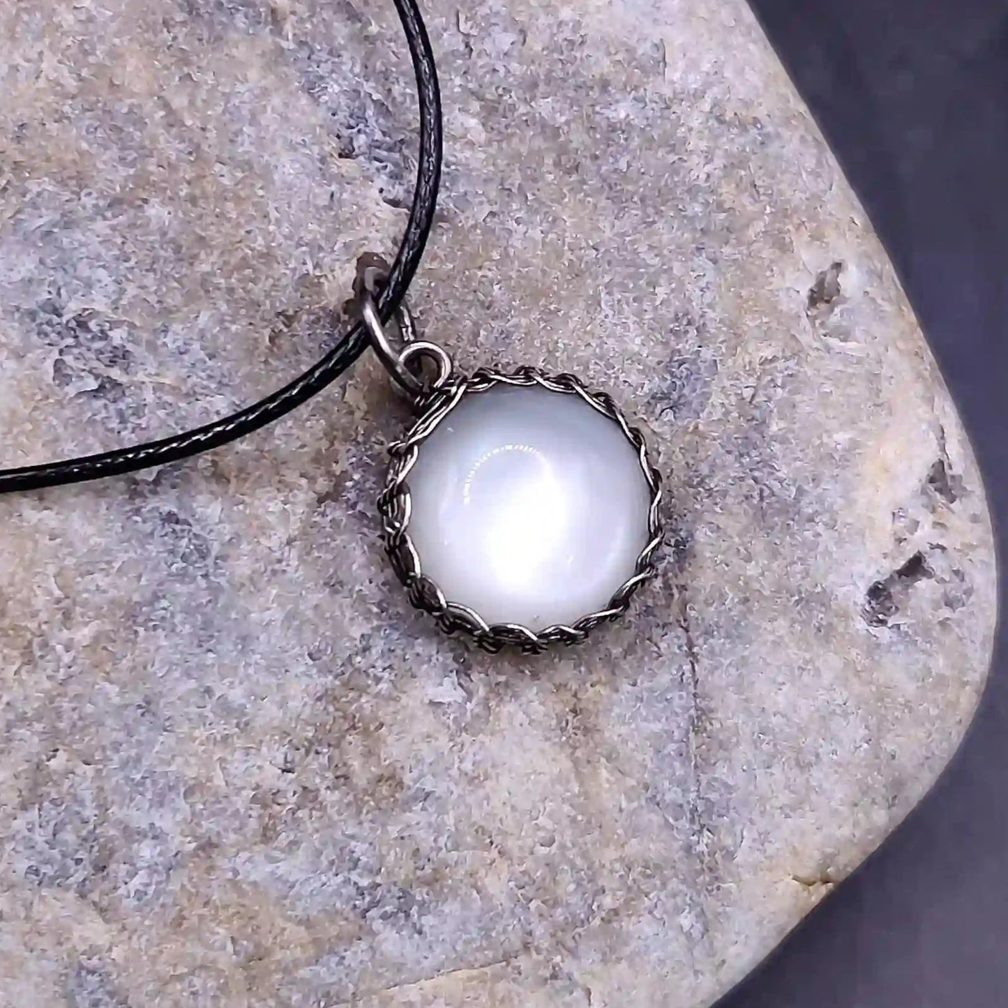 Meera - White Moonstone Necklace SA1 By Sanguine Aura Handcrafted Jewellery