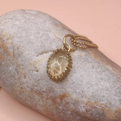 Meera Citrine brass necklace 002 made with natural citrine for business owners and entrepreneurs and the ones who seek spiritual clarity.