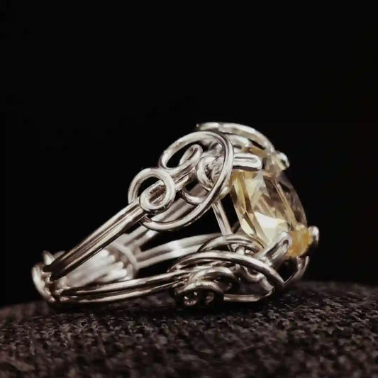 Misha - Citrine Silver Ring SA1 By Sanguine Aura Handcrafted Jewellery