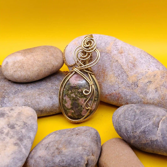 Mishka – Unakite Necklace SA1 By Sanguine Aura Handcrafted Jewellery