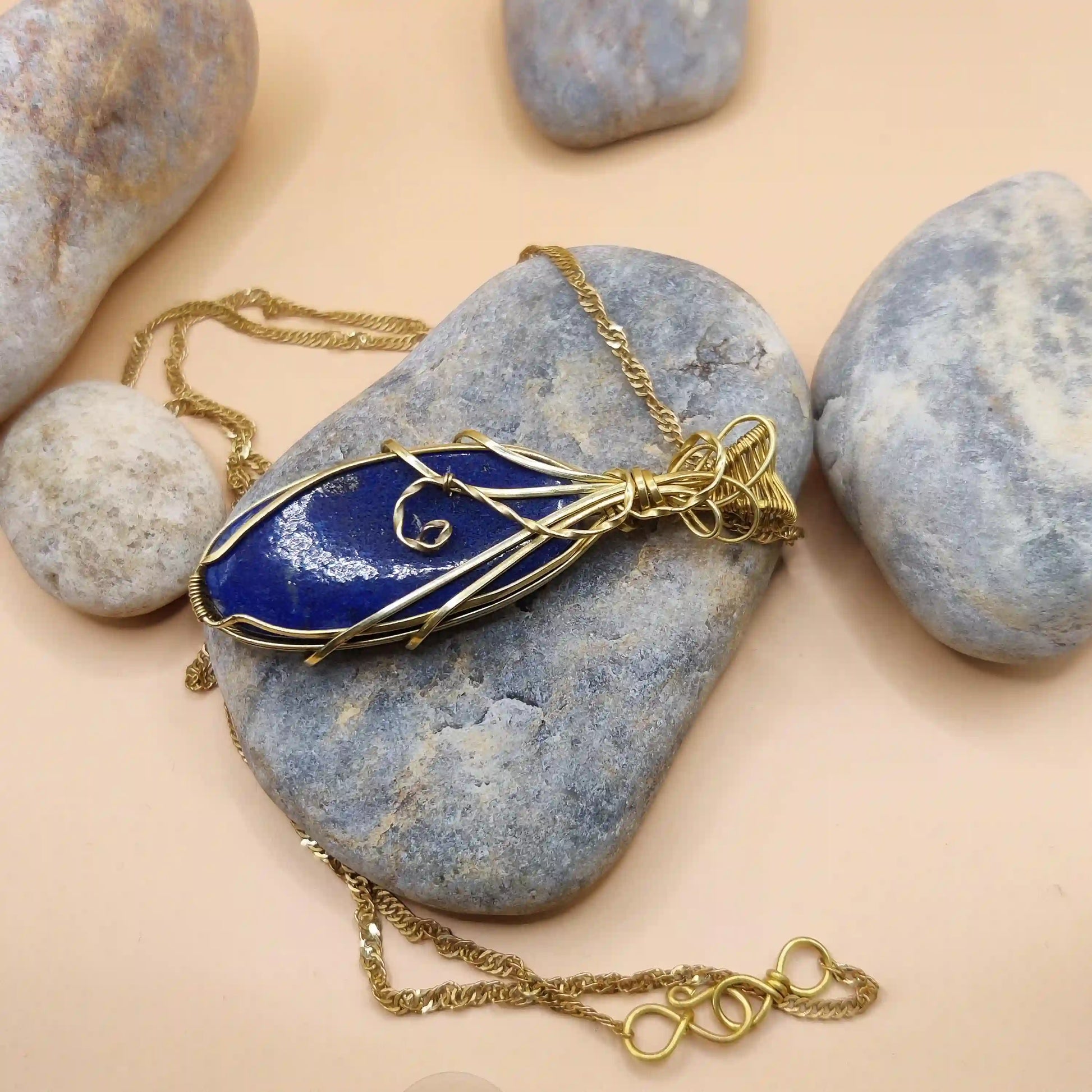 Navi - Lapis Lazuli Necklace SA1 By Sanguine Aura Handcrafted Jewellery