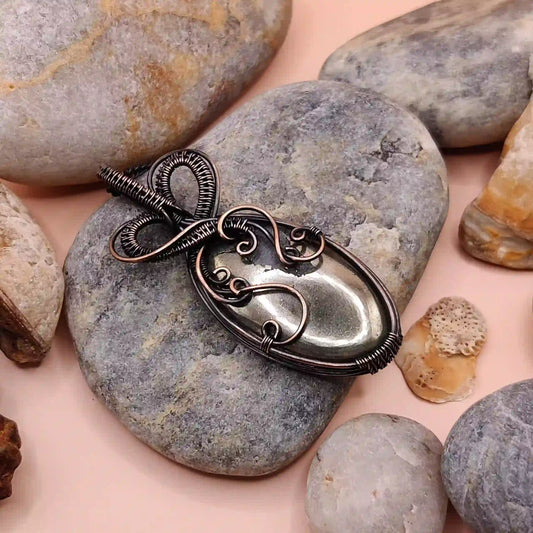 Navi Pyrite Necklace- 004 SA1 By Sanguine Aura Handcrafted Jewellery