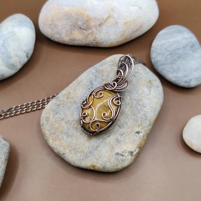 Palash - Tiger's Eye Necklace 005 SA1 By Sanguine Aura Handcrafted Jewellery