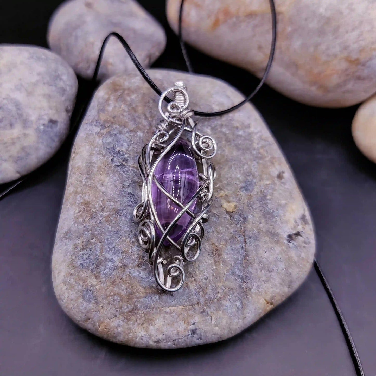 Paloma - Brazilian Amethyst Necklace SA1 By Sanguine Aura Handcrafted Jewellery