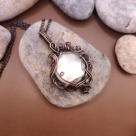 Paloma - Mother of Pearl Necklace - 003 SA2 By Sanguine Aura Handcrafted Jewellery