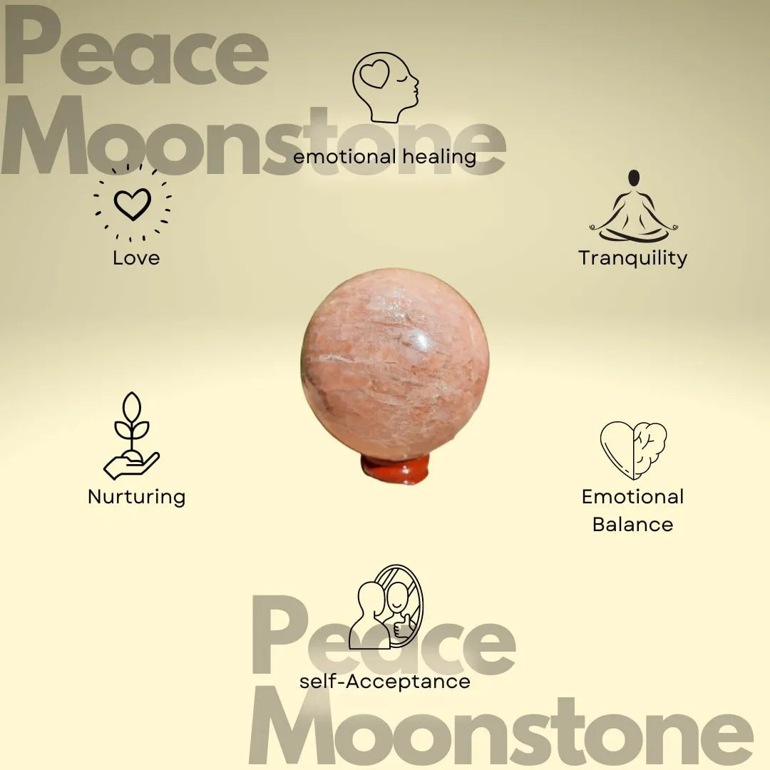 Viti - Peach Moonstone Silver Necklace