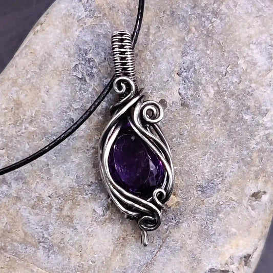 Prabal - Amethyst Necklace By Sanguine Aura Handcrafted Jewellery. Healing Benefits Of Amethyst -  eases stress, promotes sleep, and brings clarity.