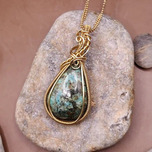 Prisha - Tibetan Turquoise Necklace 001 made by sanguine aura handmade jewellery, India 
