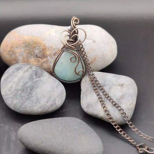 Prisha_Amazonite_Necklace_004 By Sanguine Aura Handcrafted Jewellery