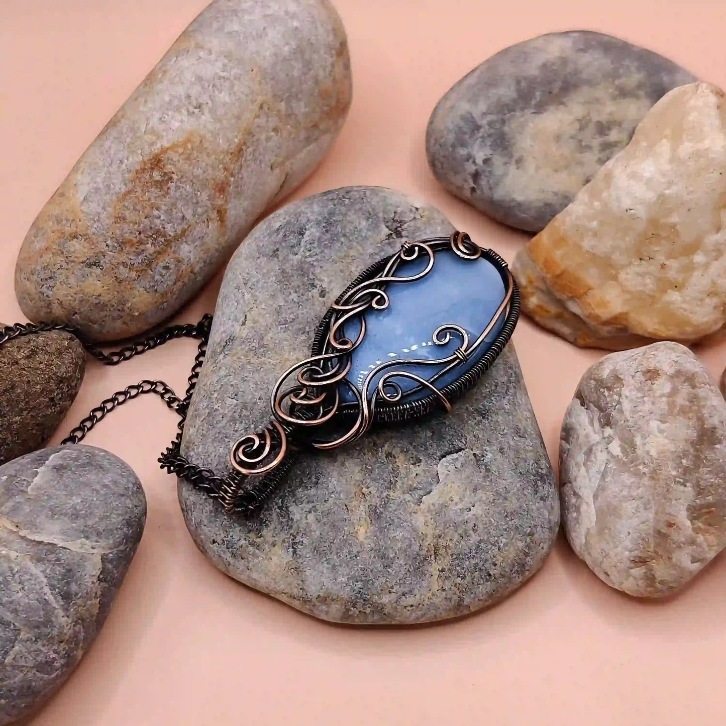 Prisha Blue Opal Necklace 009 By Sanguine Aura Handcrafted Jewellery