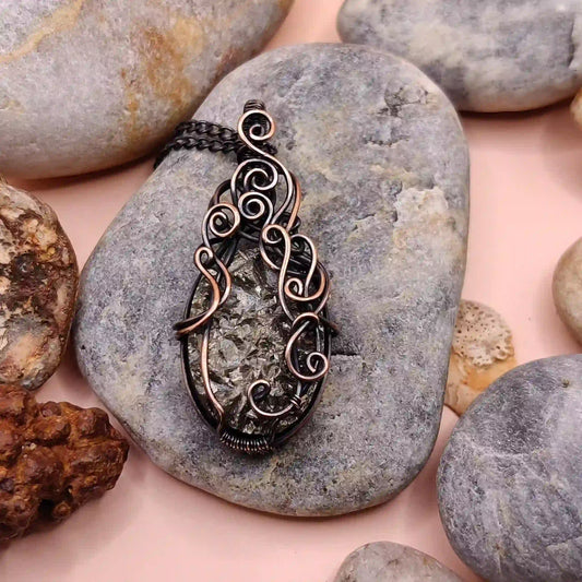 Prisha – Raw Pyrite Necklace-005 SA1 By Sanguine Aura Handcrafted Jewellery