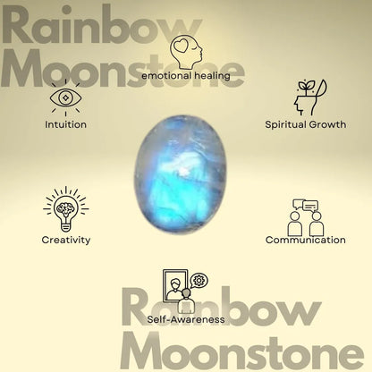 Meera - Rainbow Moonstone Necklace - 005