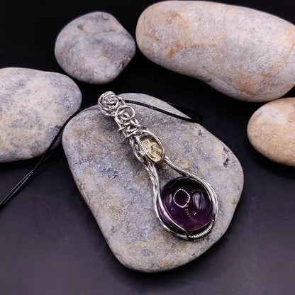 Roshan - Brazilian Amethyst and Citrine Necklace SA3 By Sanguine Aura Handcrafted Jewellery