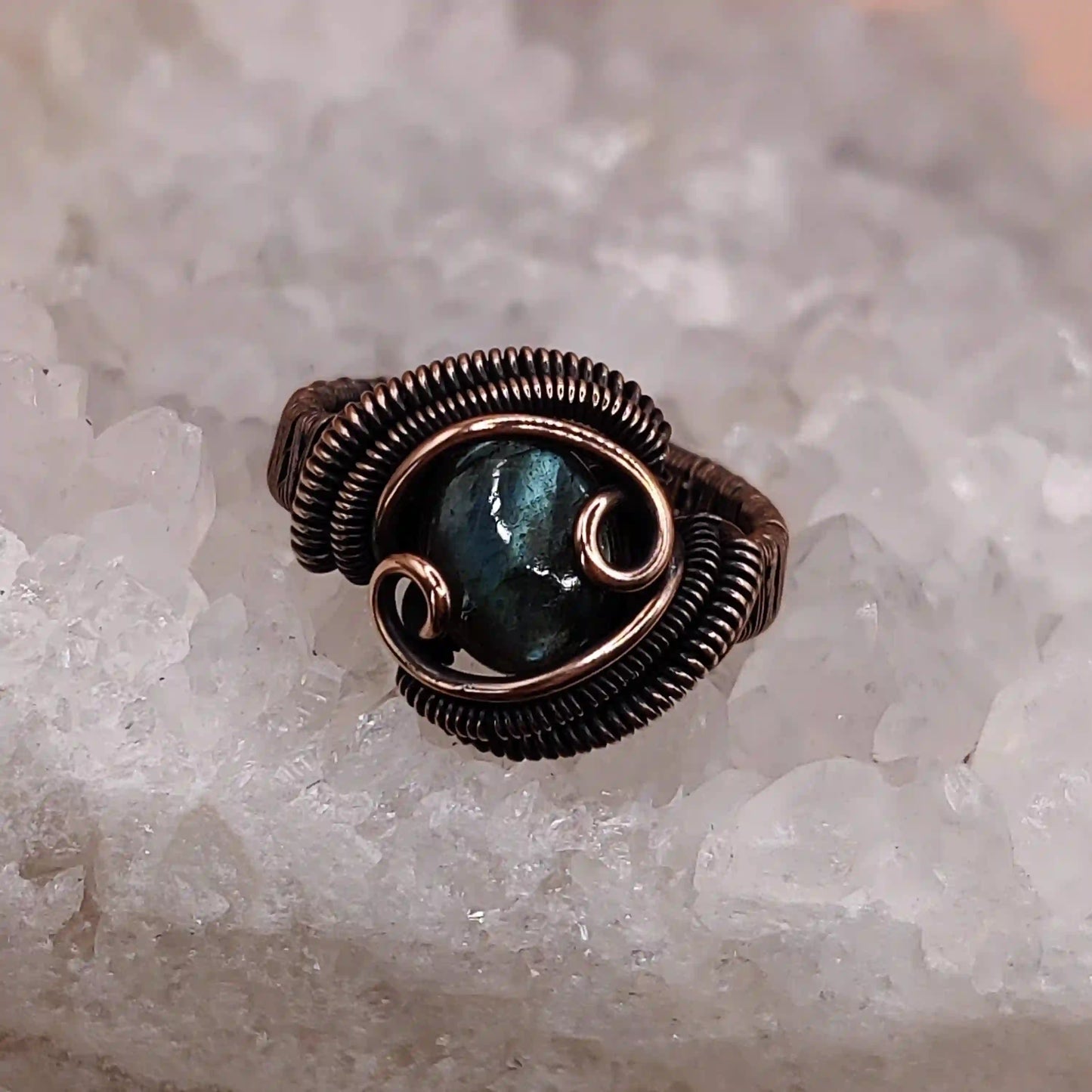 Ruma - Labradorite Ring SA1 By Sanguine Aura Handcrafted Jewellery