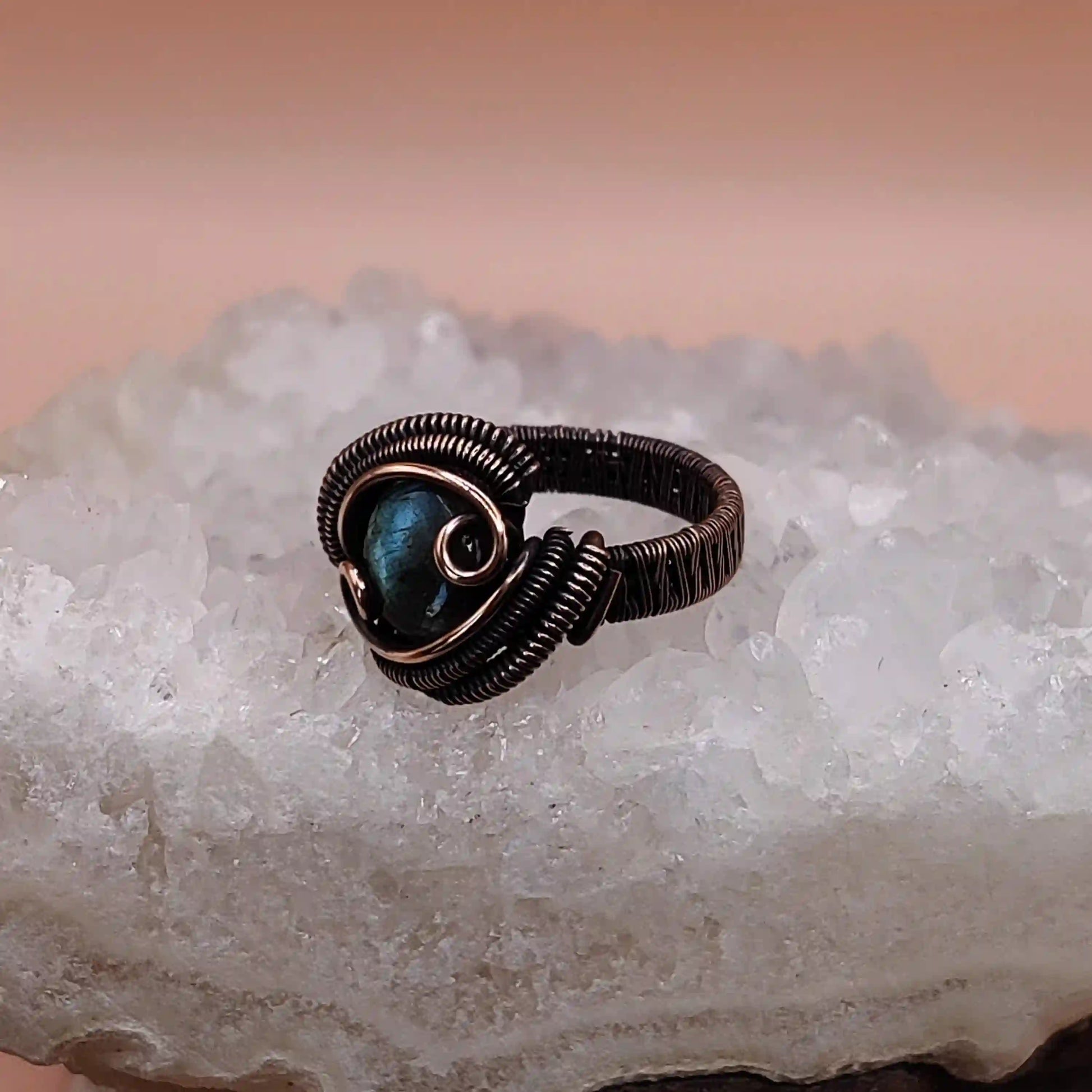 Ruma - Labradorite Ring SA2 By Sanguine Aura Handcrafted Jewellery