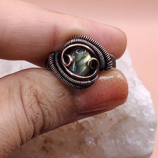 Ruma - Labradorite Ring By Sanguine Aura Handcrafted Jewellery