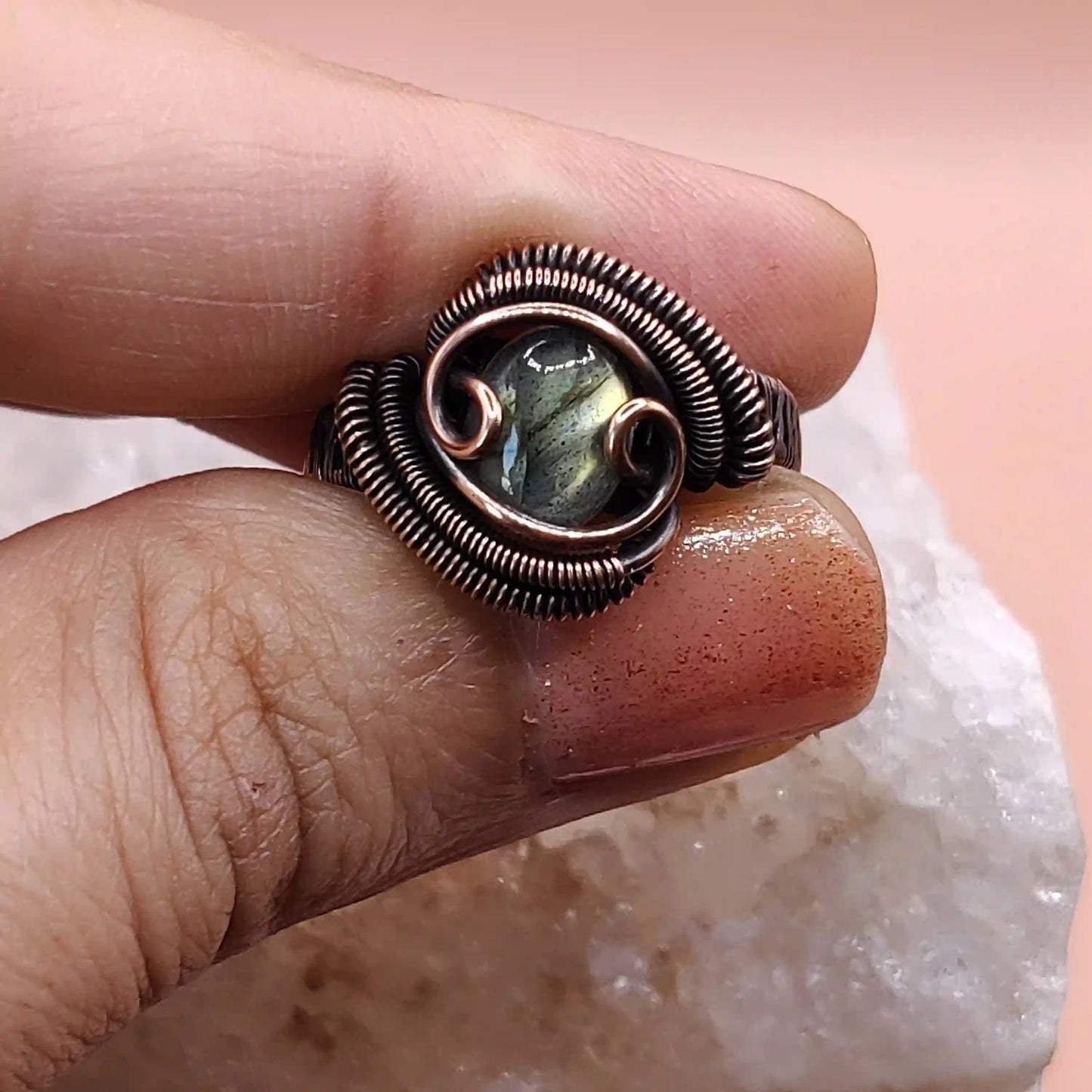 Ruma - Labradorite Ring By Sanguine Aura Handcrafted Jewellery