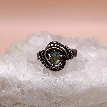 Ruma - Labradorite Ring SA7 By Sanguine Aura Handcrafted Jewellery