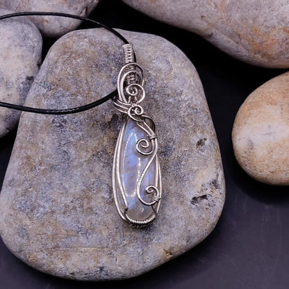 Runi - Belomorite Moonstone Necklace SA2 By Sanguine Aura Handcrafted Jewellery