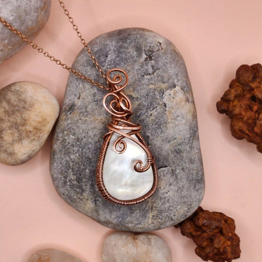 Runi - Mother of Pearl Necklace SA2 By Sanguine Aura Handcrafted Jewellery