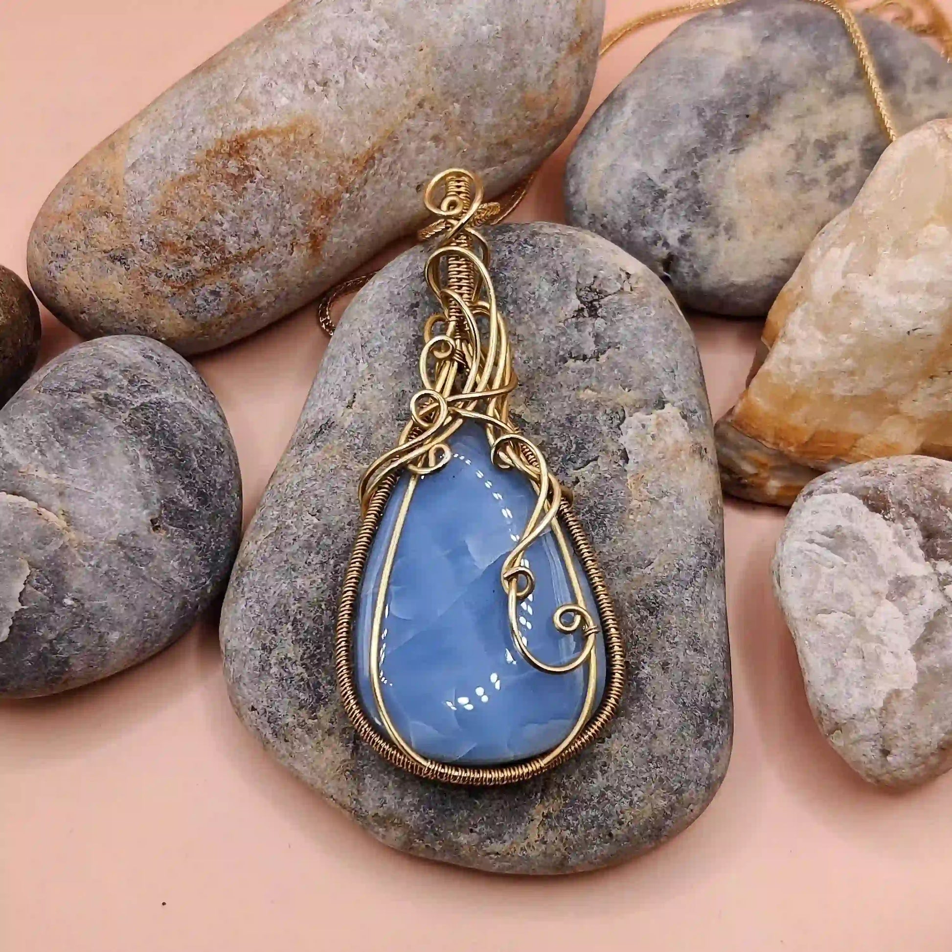 Runi Blue Opal Necklace 002 By Sanguine Aura Handcrafted Jewellery