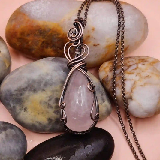 Runi_Rose_Quartz_Necklaces_004 By Sanguine Aura Handcrafted Jewellery