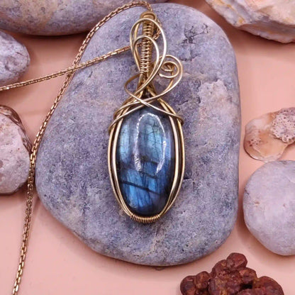 Sahana – Labradorite Necklace – 003 SA1 By Sanguine Aura Handcrafted Jewellery