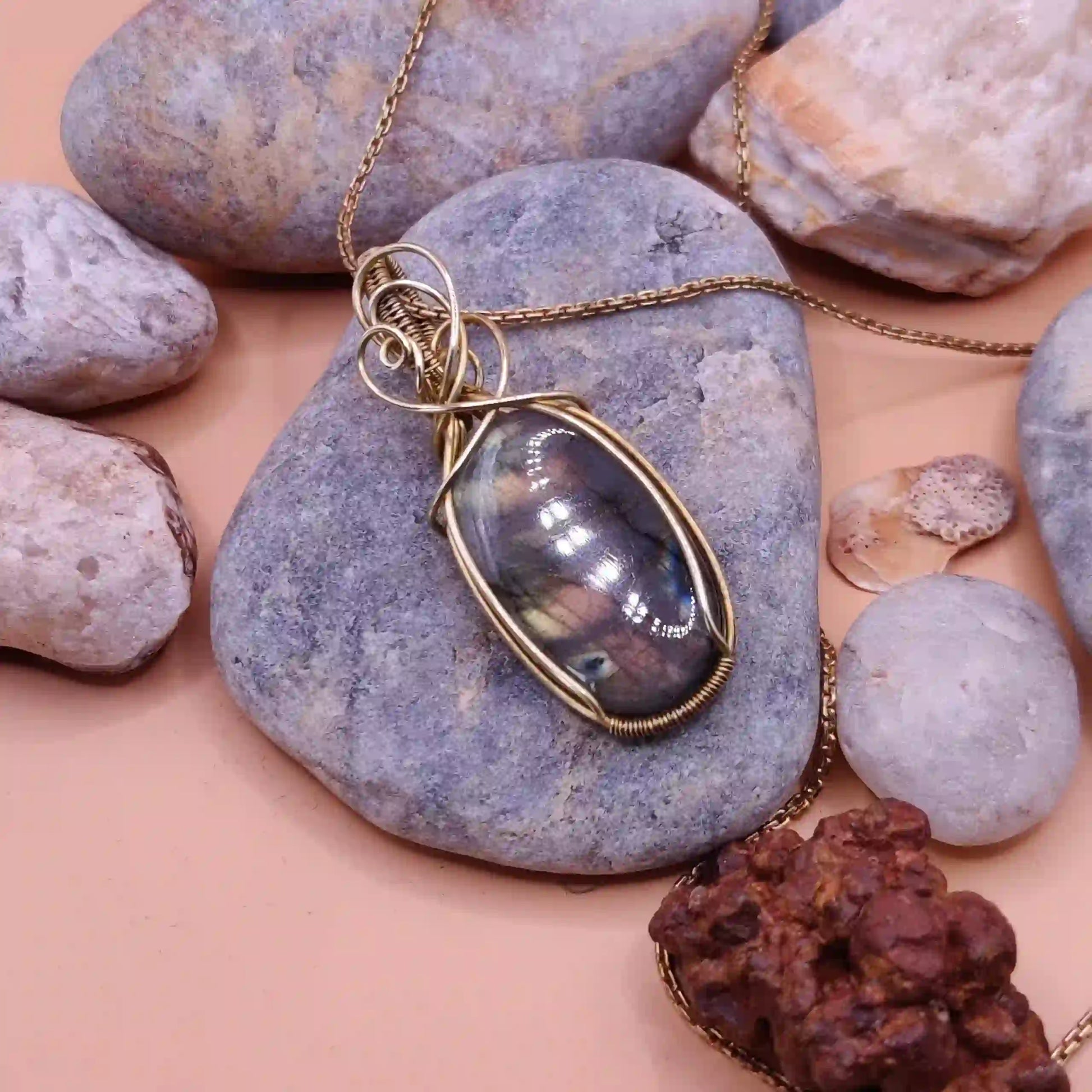 Sahana – Labradorite Necklace – 004 By Sanguine Aura Handcrafted Jewellery