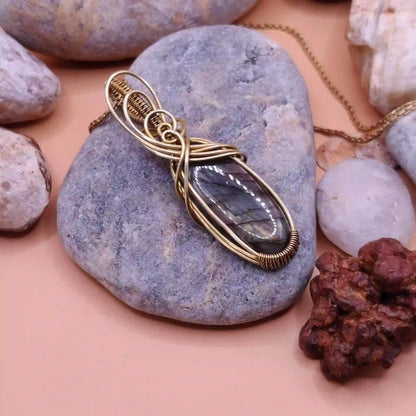 Sahana – Labradorite Necklace – 005 By Sanguine Aura Handcrafted Jewellery