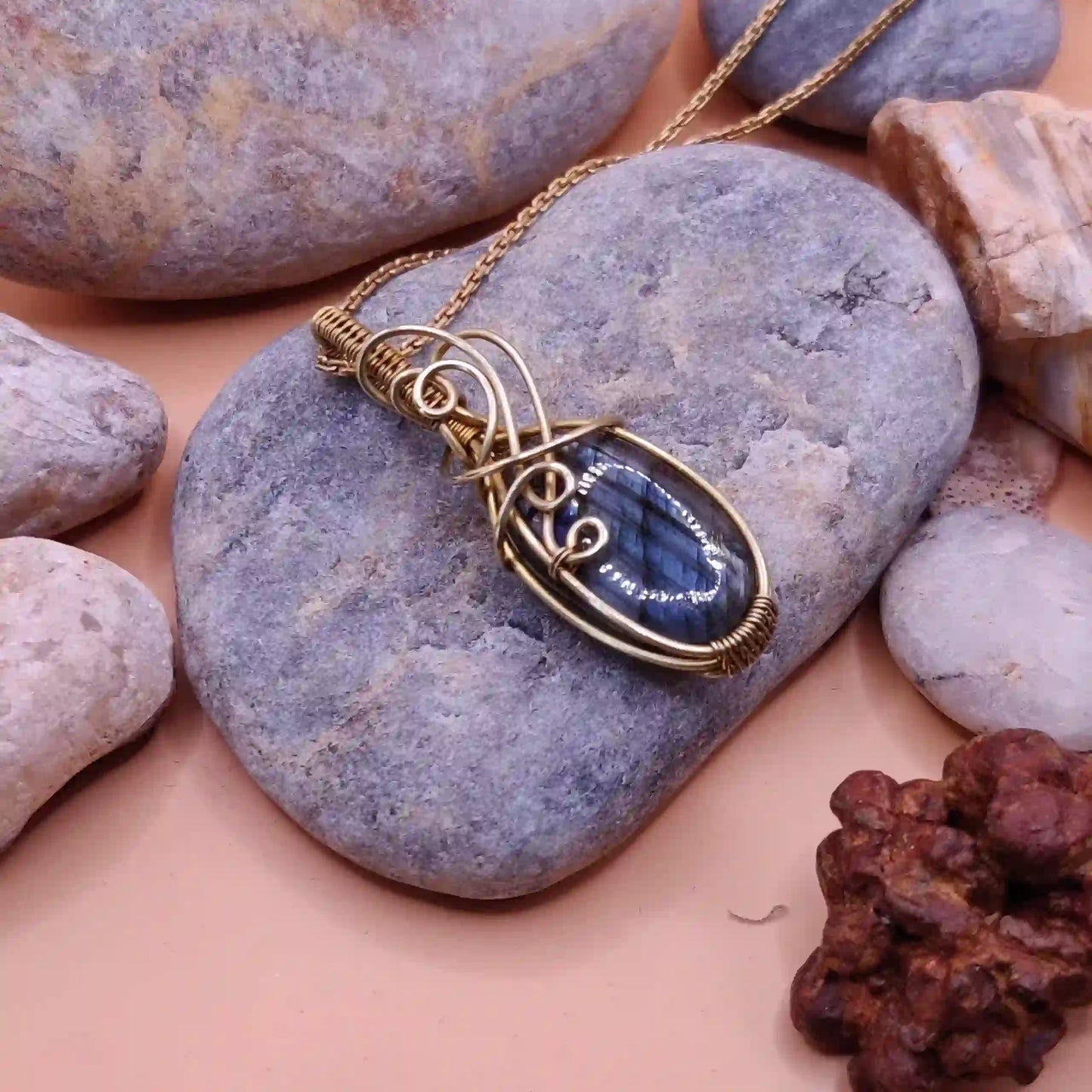 Sahana – Labradorite Necklace – 006 SA1 By Sanguine Aura Handcrafted Jewellery
