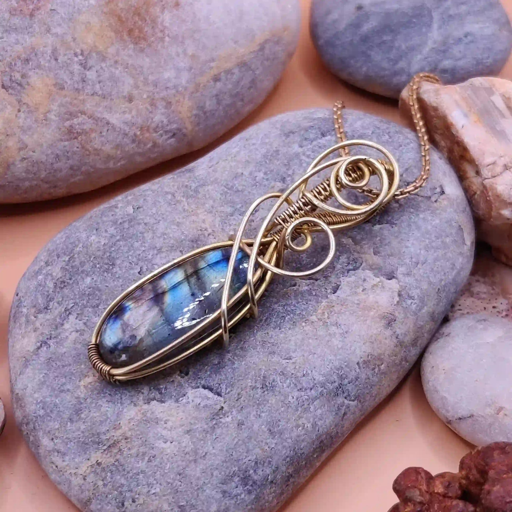 Sahana – Labradorite Necklace – 007 By Sanguine Aura Handcrafted Jewellery