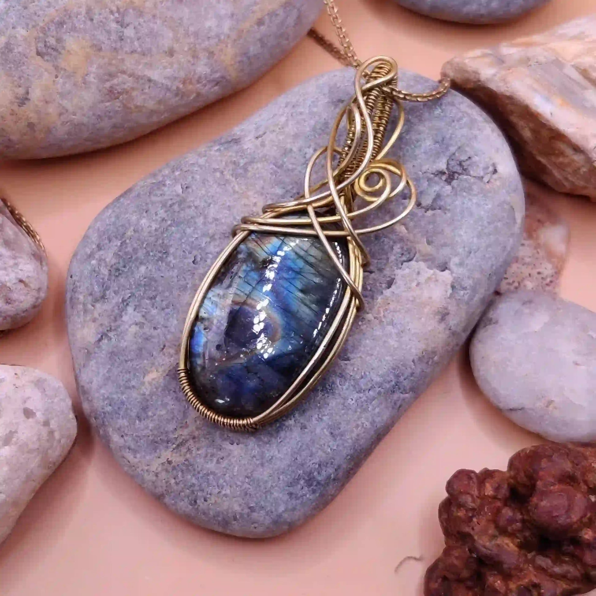 Sahana – Labradorite Necklace – 009 By Sanguine Aura Handcrafted Jewellery