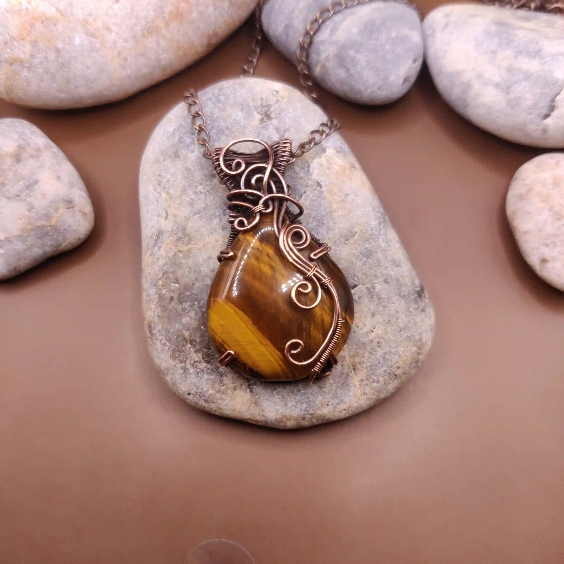 Taara - Tiger's Eye Necklace 002 SA1 By Sanguine Aura Handcrafted Jewellery