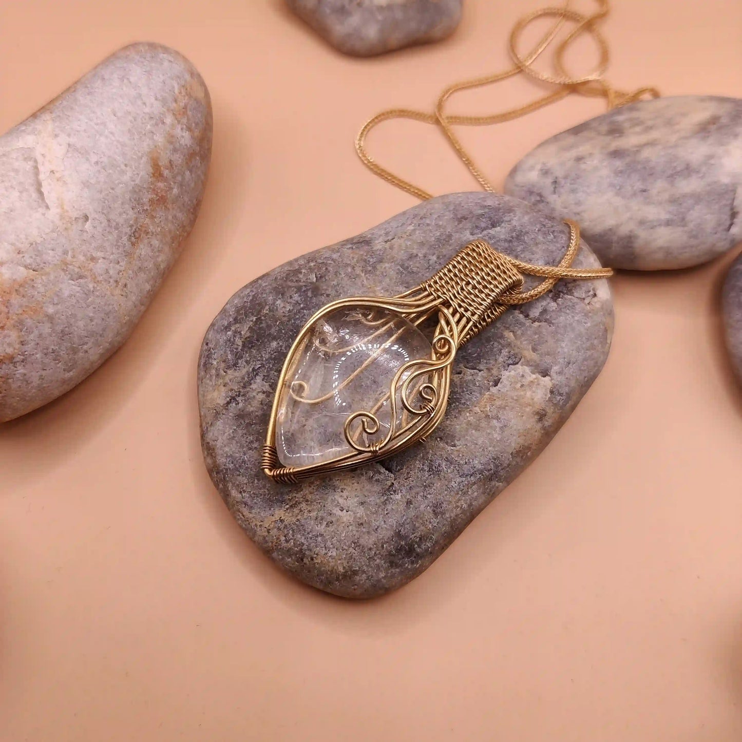 Trisha - Clear Quartz Necklace By Sanguine Aura Handcrafted Jewellery