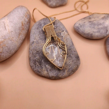 Trisha - Clear Quartz Necklace SA1 By Sanguine Aura Handcrafted Jewellery