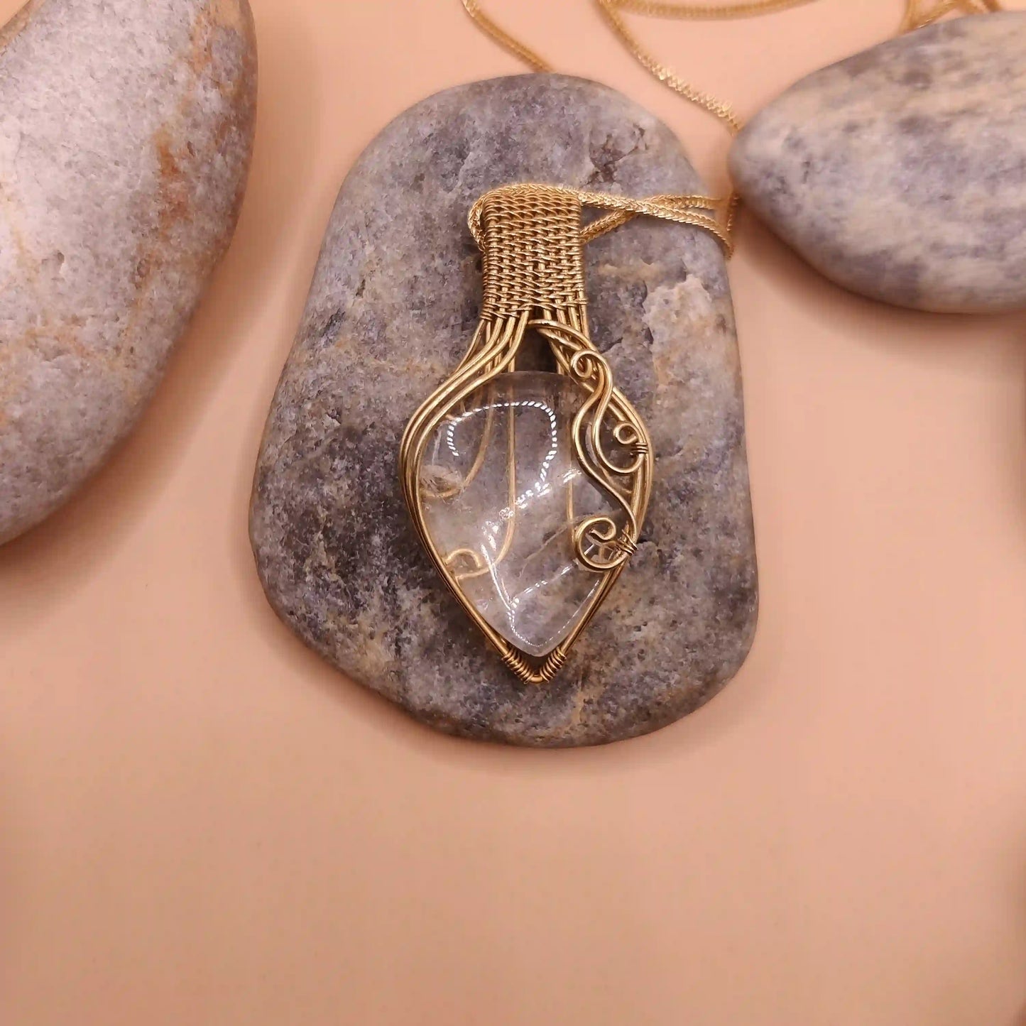 Trisha - Clear Quartz Necklace SA3 By Sanguine Aura Handcrafted Jewellery