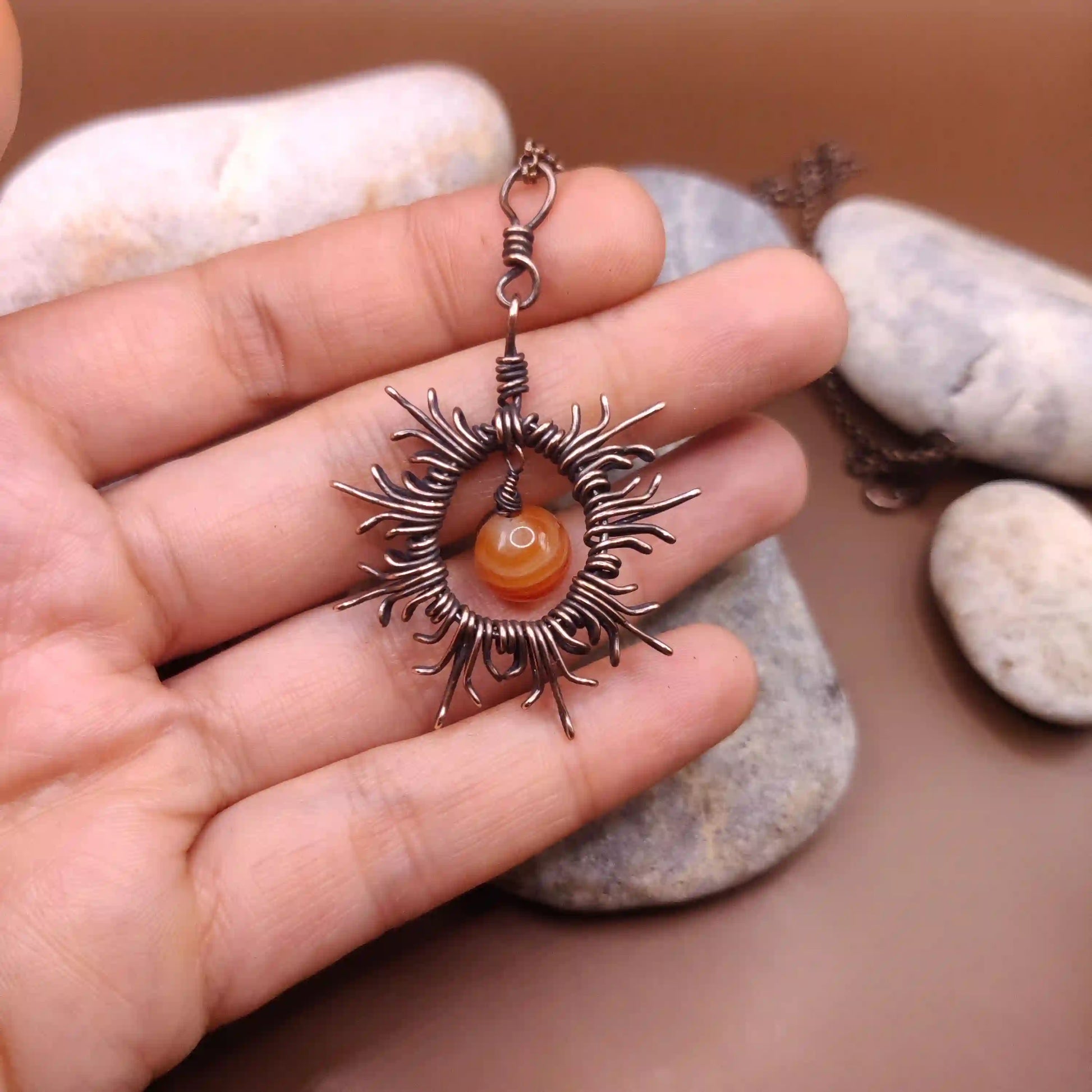 Udaya - Carnelian Necklace By Sanguine Aura Handcrafted Jewellery