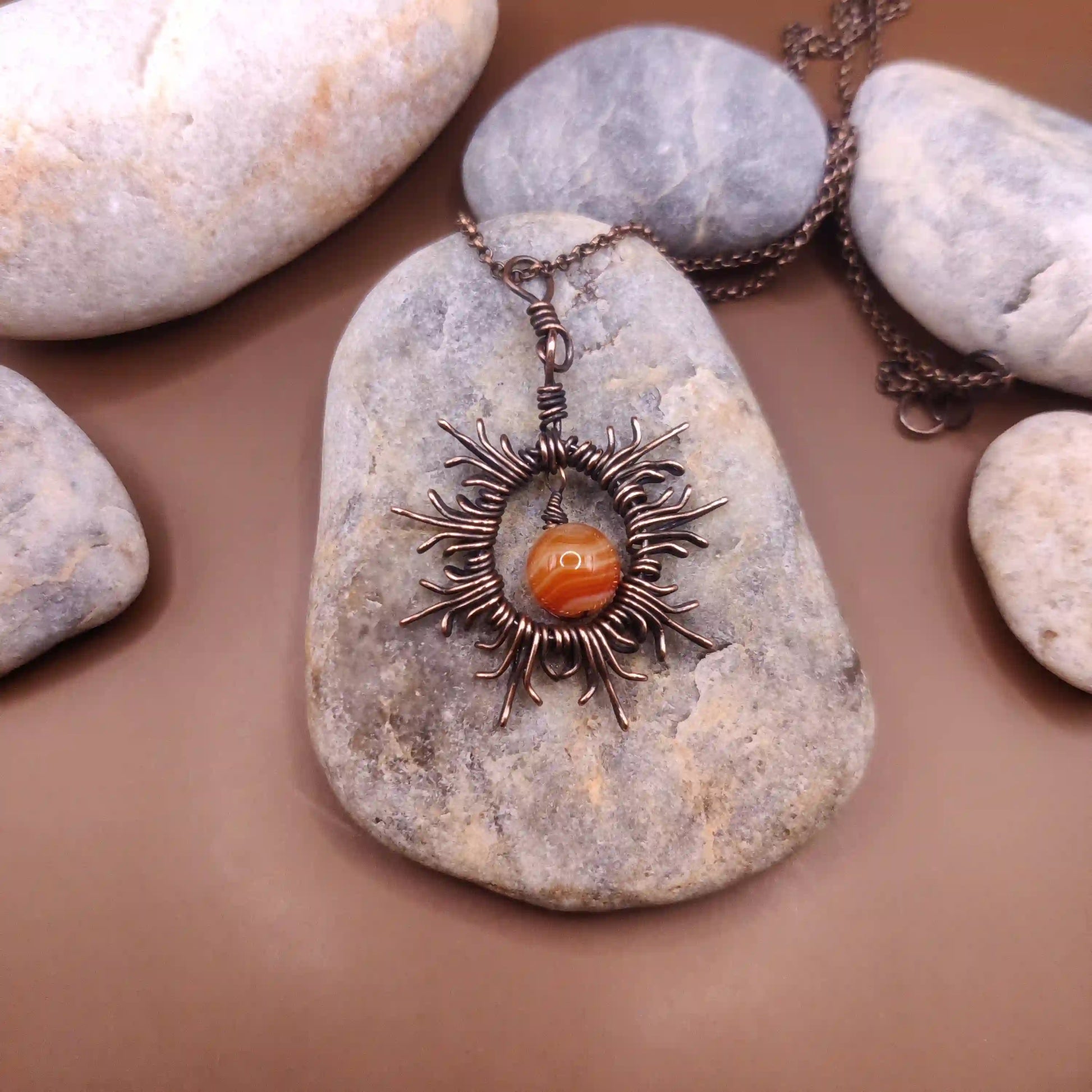 Udaya - Carnelian Necklace SA1 By Sanguine Aura Handcrafted Jewellery