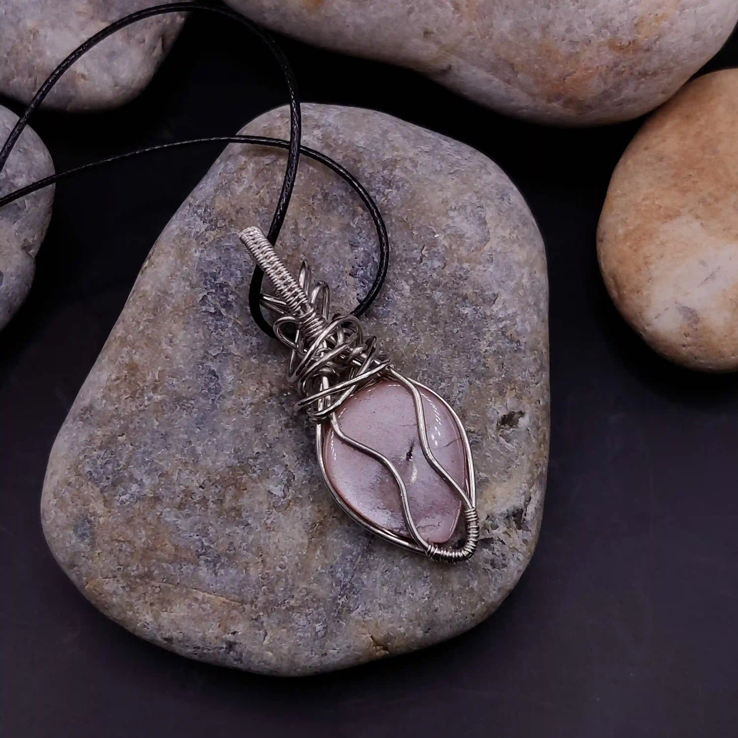 Viti - Peach Moonstone Necklace SA1 By Sanguine Aura Handcrafted Jewellery