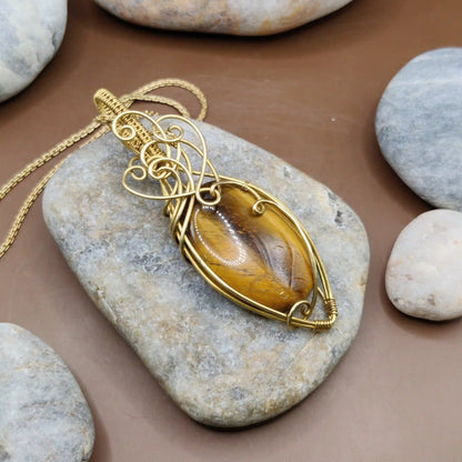 Viti - Tiger's Eye Necklace 001 SA2 By Sanguine Aura Handcrafted Jewellery