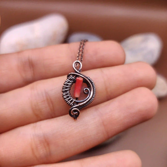Zue - Red Coral Necklace SA1 By Sanguine Aura Handcrafted Jewellery