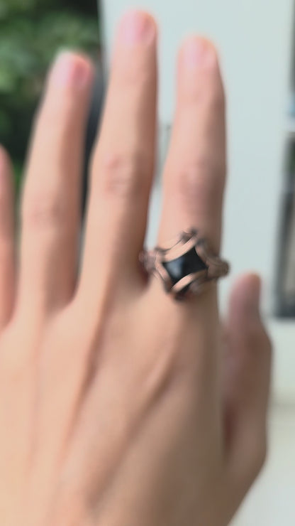 Nayan - Black Tourmaline Copper Ring