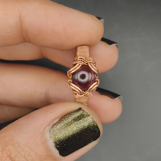 Anamika- Garnet Ring By Sanguine Aura Handcrafted Jewellery