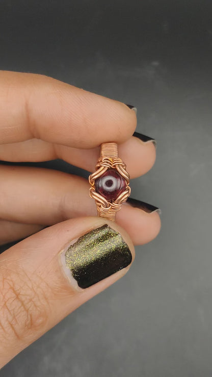 Anamika- Garnet Ring By Sanguine Aura Handcrafted Jewellery