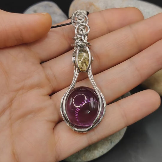 Roshan - Brazilian Amethyst and Citrine Necklace  By Sanguine Aura Handcrafted Jewellery